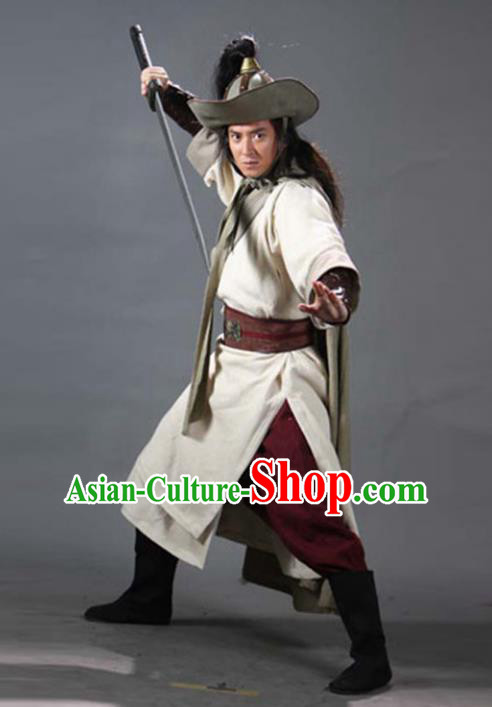 Traditional Chinese Ancient Kawaler Costume, Elegant Hanfu Clothing Chinese Ancient Song Dynasty Swordsman Clothing
