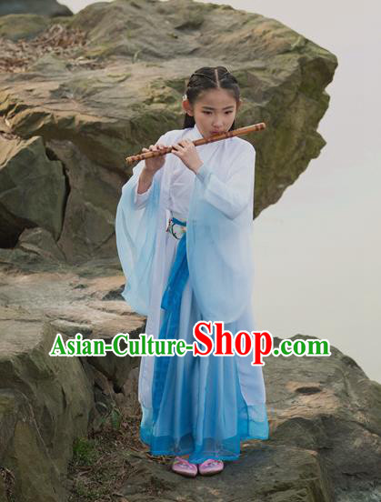 Traditional Chinese Hanfu Han Dynasty Girls Costume, Elegant Hanfu Clothing Chinese Ancient Princess Dress for Kids