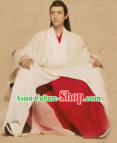 Traditional Chinese Ancient Swordsman Costume, Chinese Han Dynasty Prince Young Kawaler Clothing for Men