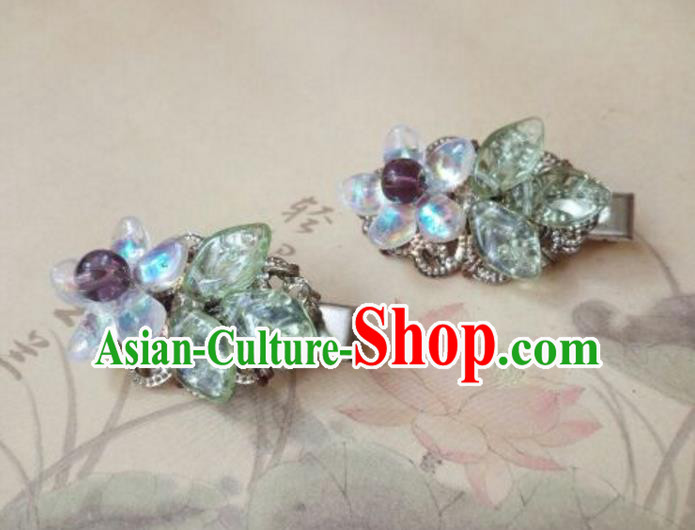 Traditional Handmade Chinese Ancient Classical Hair Accessories Coloured Glaze Hair Claw for Women