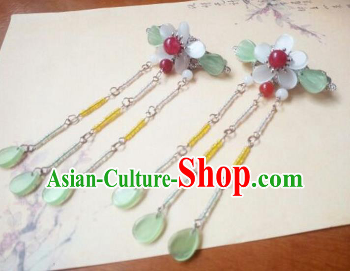 Traditional Handmade Chinese Ancient Classical Hair Accessories Tassel Hairpins Step Shake Headwear for Women