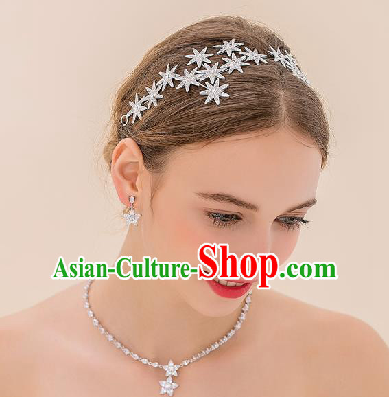 Top Grade Handmade Classical Hair Accessories Baroque Style Princess Crystal Stars Hair Clasp Headwear for Women