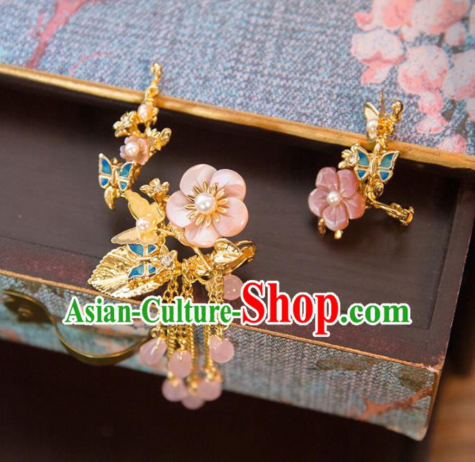 Top Grade Handmade Classical Hair Accessories Baroque Chinese Hanfu Tassel Earrings, Princess Butterfly Eardrop for Women