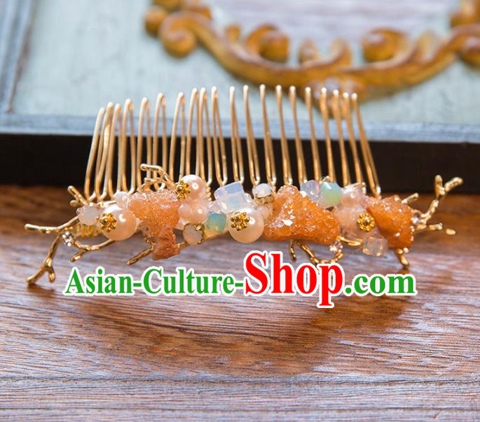Top Grade Handmade Classical Hair Accessories Chinese Hair Comb, Baroque Style Princess Headwear for Women