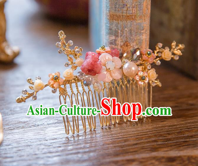 Top Grade Handmade Classical Hair Accessories Chinese Flowers Hair Comb, Baroque Style Princess Headwear for Women