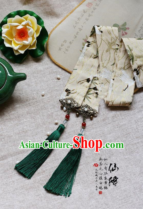 Chinese Handmade Classical Accessories Green Tassel Palace Taeniasis, China Hanfu Waist Pendant Headwear for Women for Men