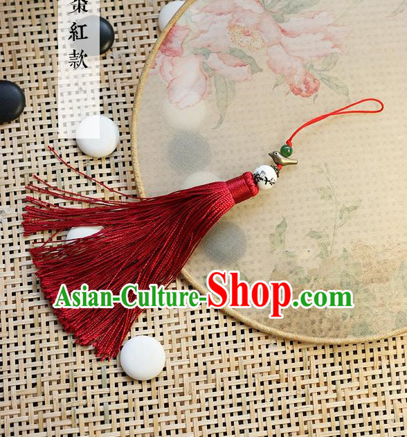 Chinese Handmade Classical Accessories Red Tassel Palace Taeniasis, China Hanfu Waist Pendant Headwear for Women for Men