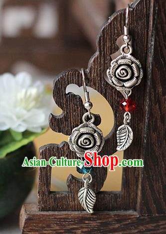 Chinese Handmade Classical Accessories Hanfu Rose Earrings, China Xiuhe Suit Wedding Eardrop for Women