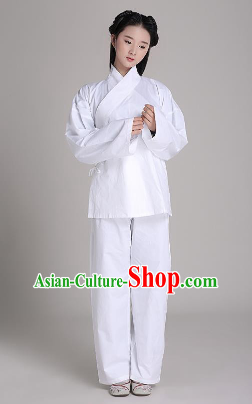 Traditional Chinese Hanfu Costumes Ancient Han Dynasty Princess Pajamas Blouse and Pants Complete Set