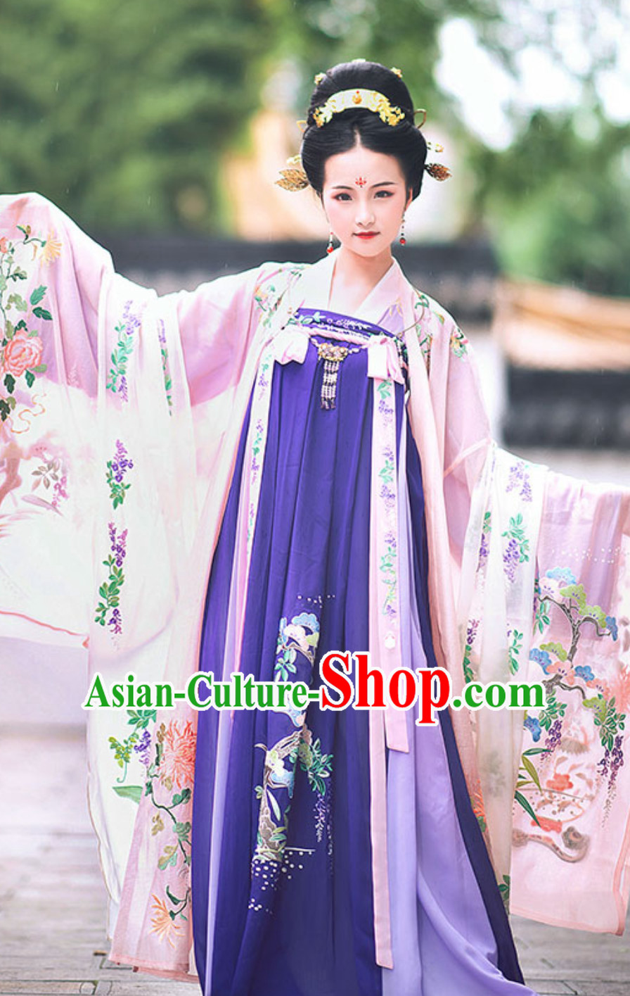 Ancient Chinese Tang Dynasty Princess Clothing Costumes Complete Set for Women