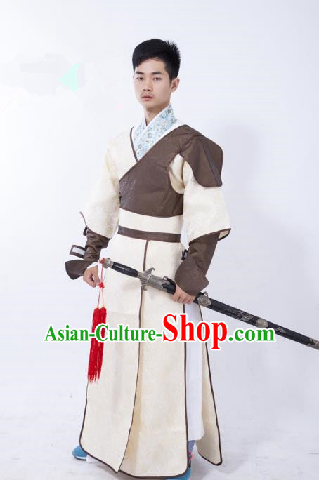 Traditional Ancient Chinese Swordsman Costume, Asian Chinese Song Dynasty Kawaler Clothing for Men