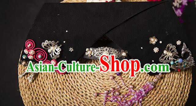 Traditional Handmade Chinese Hair Accessories Qing Dynasty Empress Banners Headwear, Manchu Imperial Concubine Hairpins for Women