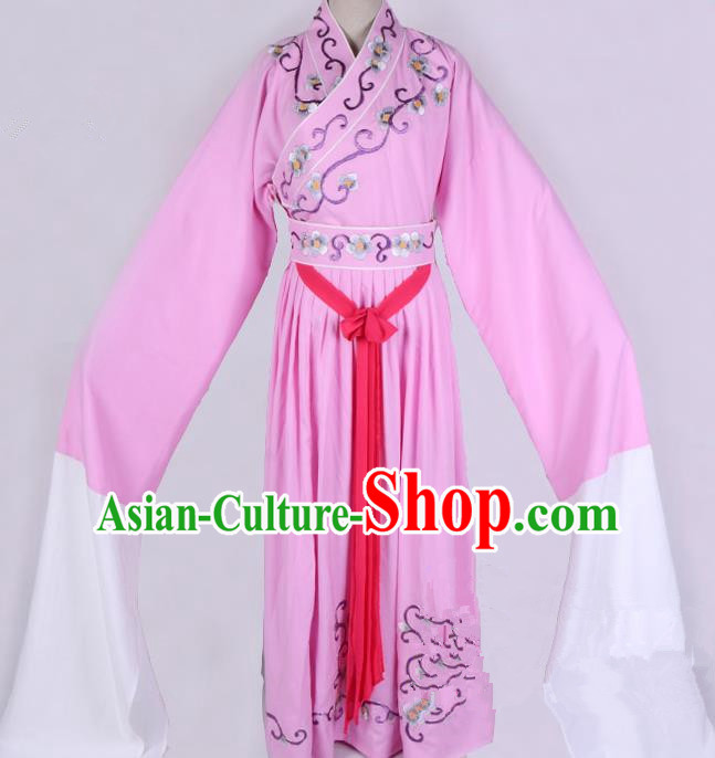 Top Grade Professional Beijing Opera Diva Costume Young Lady Pink Embroidered Dress, Traditional Ancient Chinese Peking Opera Princess Embroidery Clothing