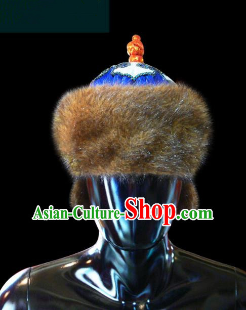 Traditional Chinese Mongol Nationality Royal Highness Hat, Chinese Mongolian Minority Nationality Headwear