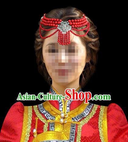 Traditional Chinese Mongol Nationality Hair Accessories, Chinese Mongolian Minority Nationality Bride Headband Headwear for Women