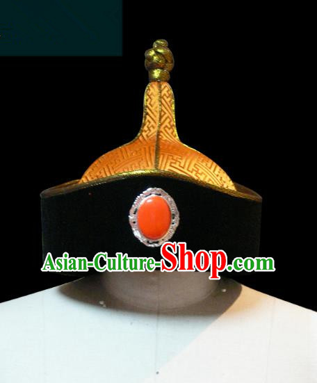 Traditional Chinese Mongol Nationality Men Hat, Chinese Mongolian Minority Nationality Royal Highness Headwear