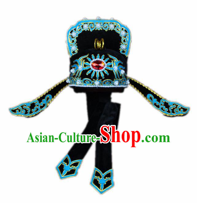 Traditional China Beijing Opera Lang Scholar Hats, Chinese Peking Opera Niche Headwear