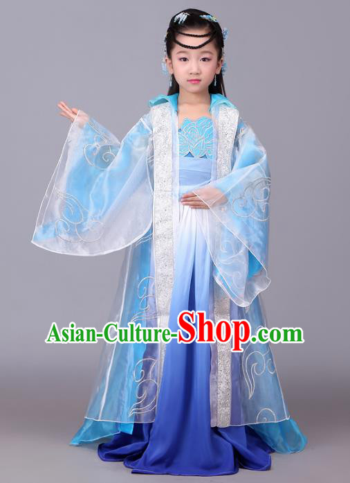 Traditional Chinese Tang Dynasty Palace Lady Costume, China Ancient Princess Hanfu Dress for Kids