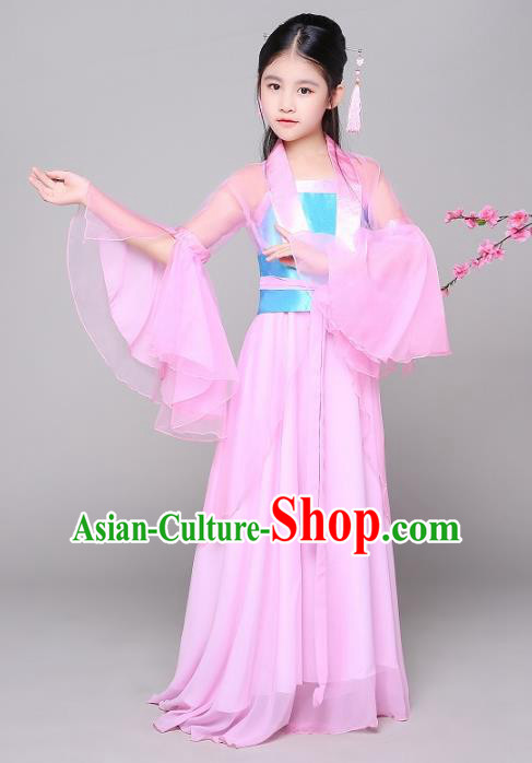 Traditional Chinese Tang Dynasty Princess Costume, China Ancient Fairy Hanfu Dress Clothing for Kids