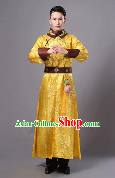 Traditional Chinese Ancient Imperial Emperor Costume, China Qing Dynasty Majesty Embroidered Clothing for Men