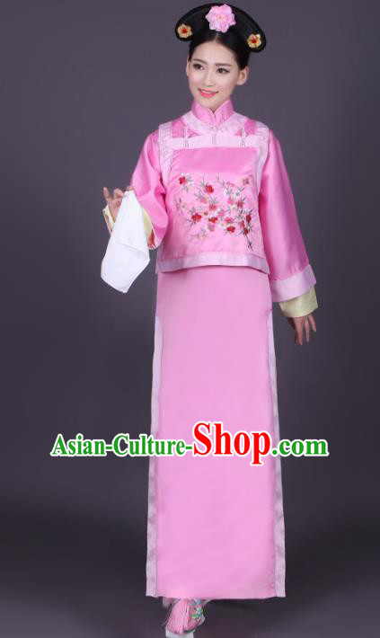 Traditional Chinese Ancient Imperial Princess Costume, China Qing Dynasty Manchu Palace Lady Embroidered Clothing for Women