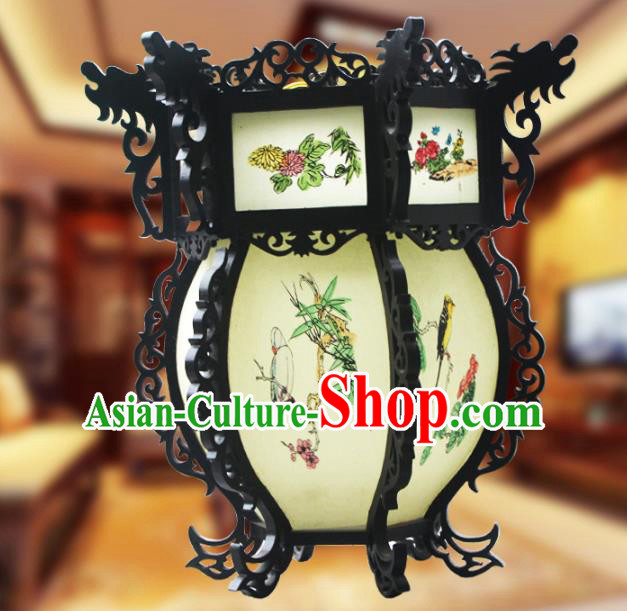 Traditional Chinese Handmade Sheepskin Ceiling Lantern Classical Hexagon Chrysanthemum Palace Lantern China Palace Lamp