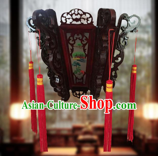 Traditional Chinese Handmade Landscape Painting Ceiling Lantern Classical Palace Lantern China Palace Lamp