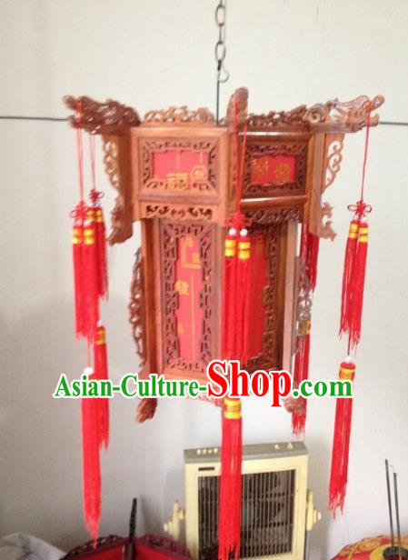 Traditional Chinese Handmade Rosewood Carving Ceiling Lantern Classical Palace Lantern China Palace Lamp