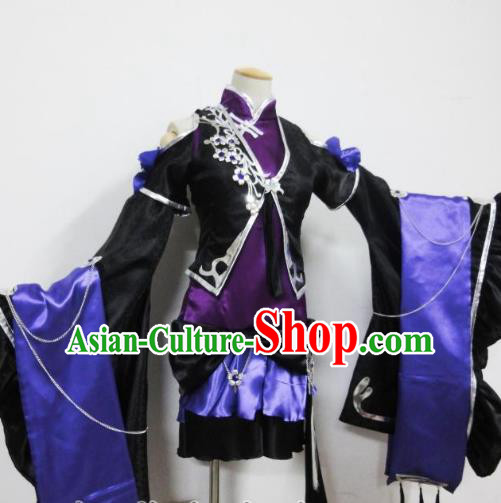 Traditional Chinese Ancient Halloween Cosplay Palace Lady Costume Ming Dynasty Swordsman Clothing for Women