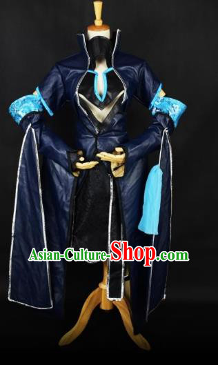 Traditional Chinese Ancient Cosplay Swordsman Clothing Tang Dynasty Young Lady Black Costume for Women