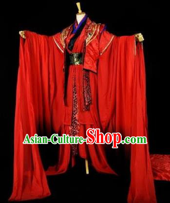 Traditional Chinese Ancient Princess Wedding Embroidered Costume Han Dynasty Bride Young Lady Clothing