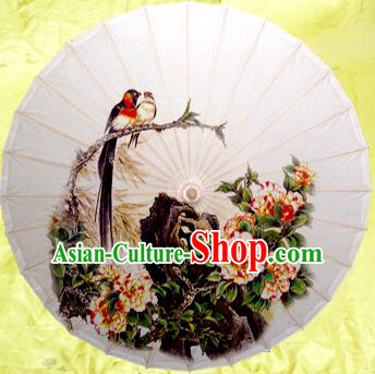 China Traditional Dance Handmade Umbrella Ink Painting Peony Oil-paper Umbrella Stage Performance Props Umbrellas