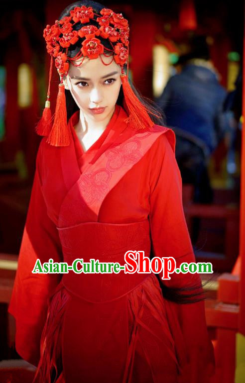 Traditional Chinese Ancient Song Dynasty Royal Princess Wedding Embroidered Dress Clothing for Women