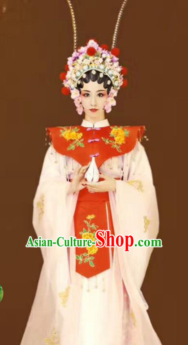 Asian Chinese Ancient Beijing Opera Actress Costume and Handmade Headpiece Complete Set