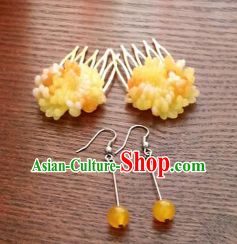 Handmade Traditional Chinese Classical Hair Accessories Ancient Hanfu Hairpins Hair Combs and Earrings for Women