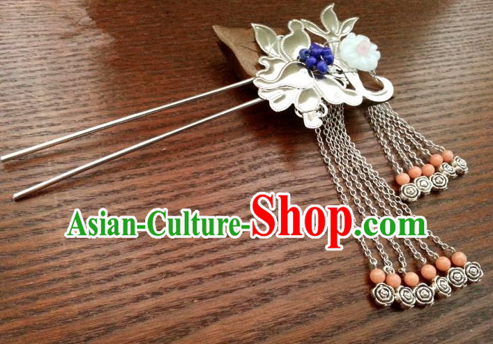 Handmade Traditional Chinese Classical Hair Accessories Ancient Hanfu Hairpins Wedding Tassel Hair Clip for Women