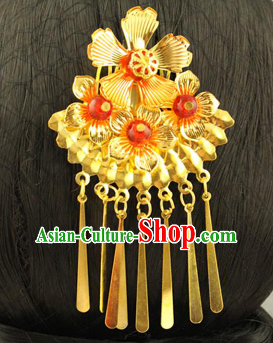 Asian Chinese Handmade Classical Hair Accessories Bride Frontlet Hair Combs Hanfu Hairpins for Women