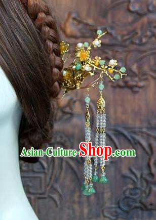 Chinese Handmade Classical Hairpins Hair Accessories Ancient Tassel Step Shake for Women