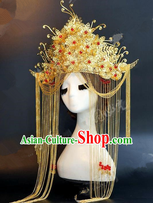 Chinese Ancient Handmade Classical Wedding Hair Accessories Xiuhe Suit Headwear Hairpins Phoenix Coronet for Women