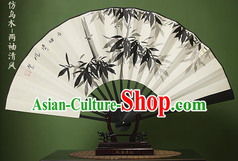Traditional Chinese Crafts Ink Painting Bamboo Folding Fan Paper Fans for Women