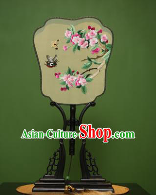 Traditional Chinese Crafts Embroidered Butterfly Flowers Silk Fan, China Palace Fans Princess Square Fans for Women