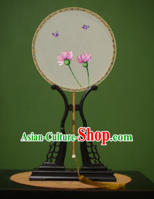 Traditional Chinese Crafts Suzhou Embroidery Silk Fan, China Palace Fans Princess Embroidered Flowers Fans for Women