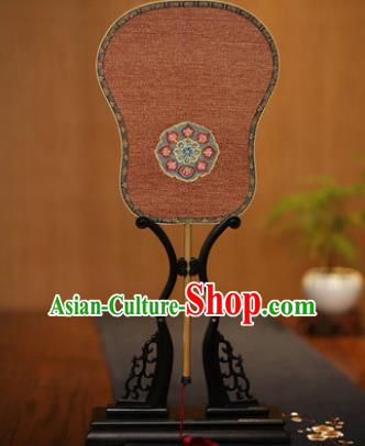 Traditional Chinese Crafts Tapestry Silk Palace Fan, China Printing Princess Silk Palm-leaf Fans for Women