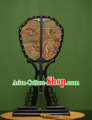 Traditional Chinese Crafts Sandalwood Palace Fan, China Princess Red Rosewood Fans for Women
