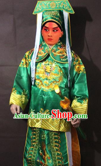 Traditional China Beijing Opera Takefu Costume, Chinese Peking Opera Imperial Bodyguard Embroidered Green Gwanbok