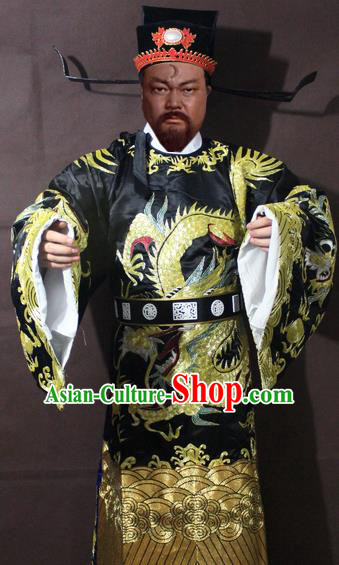 Traditional China Beijing Opera Prime Minister Costume Embroidered Robe, Chinese Peking Opera Bao Zheng Gwanbok Clothing