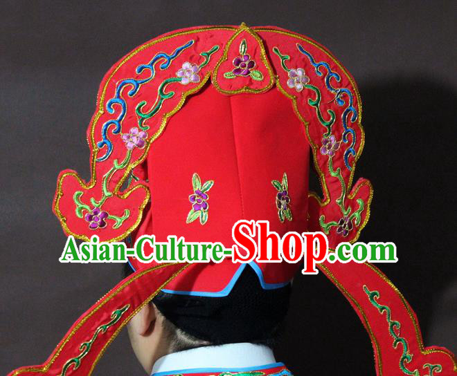 Traditional China Beijing Opera Costume Gifted Scholar Embroidered Robe and Hat Ancient Chinese Peking Opera Embroidery Clothing