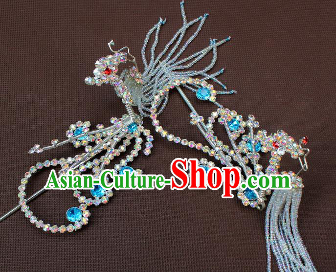 Traditional Chinese Handmade Hair Accessories Princess Hairpins Phoenix Tassel Step Shake for Women
