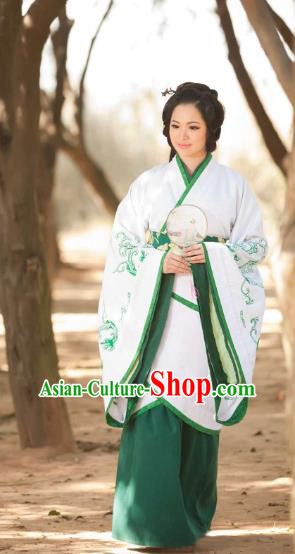 Traditional Chinese Han Dynasty Princess Hanfu Clothing, China Ancient Palace Lady Costume for Women