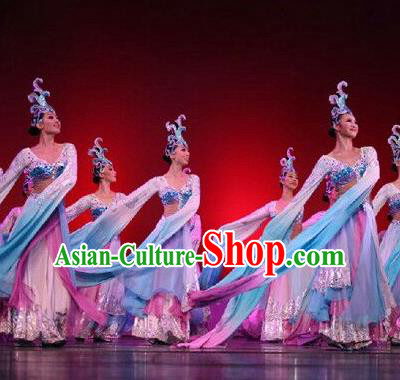 Chinese Traditional Folk Dance Costume Classical Dance Water Sleeve Dress for Women